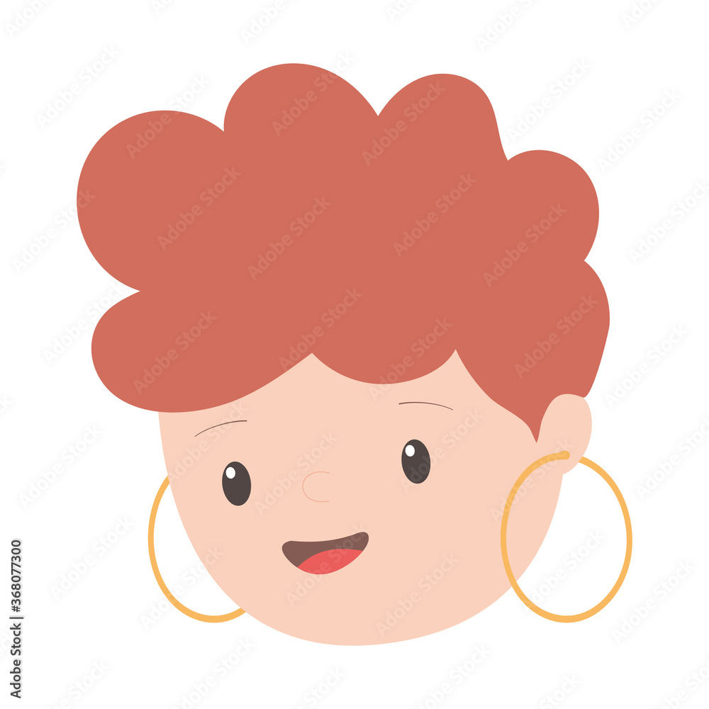 young woman face cartoon character isolated icon design young woman face cartoon character isolated icon design