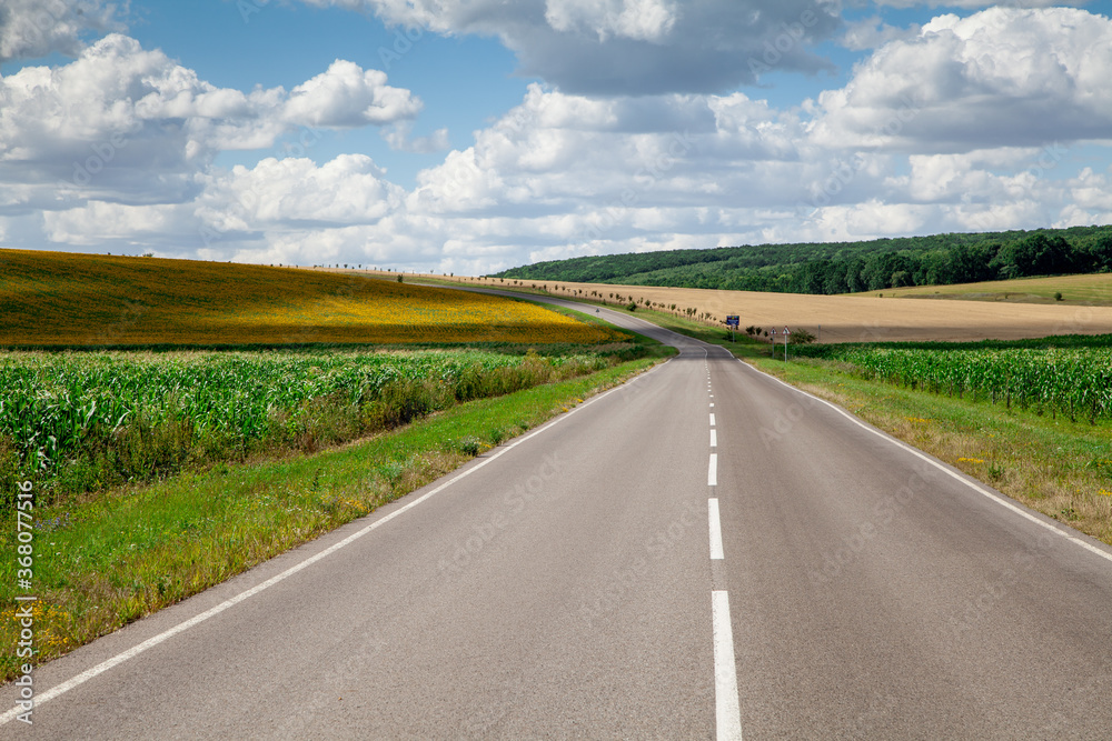 The road surface extends beyond the horizon.