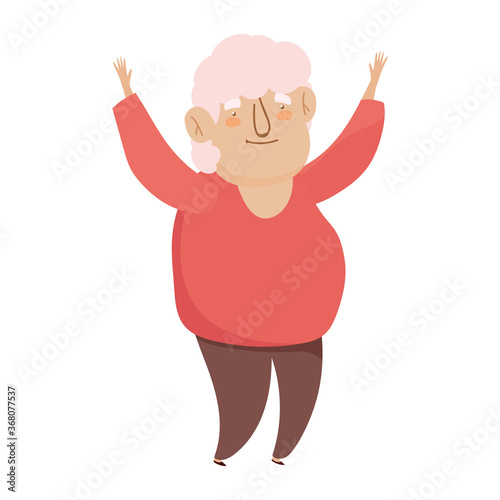 grandparents day, grandpa standing character cartoon isolated icon design