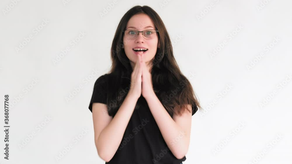 Amazed woman portrait. Success victory. Astonished excited lady happy to win isolated on white. Amazed woman portrait. Success victory. Astonished excited lady happy to win isolated on white.