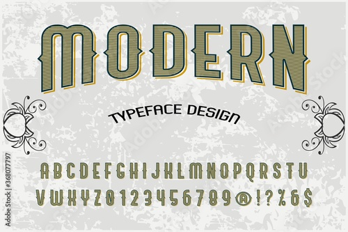vector alphabet, typography vector, green and white background, vintage font, letters and numbers