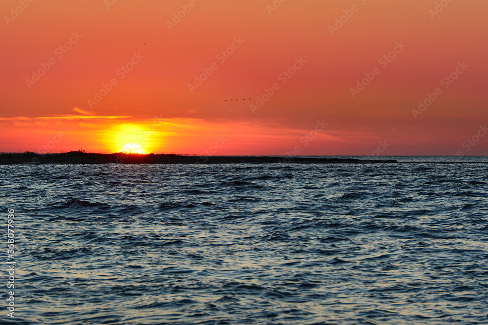 sunset over the baltic sea, beautiful landscape
