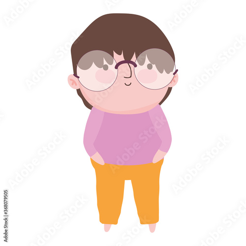grandparents day, cartoon grandfather character family isolated icon design white background