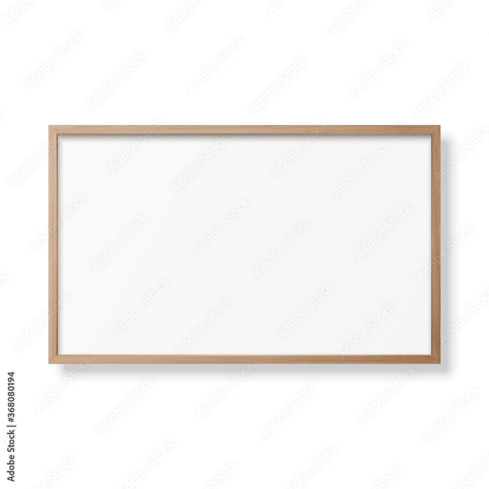 Vector 3d Realistic Horizontal Brown Wooden Simple Modern Frame Icon Closeup Isolated on White Background. It can be used for presentations. Design Template for Mockup, Front View Vector 3d Realistic Horizontal Brown Wooden Simple Modern Frame Icon Closeup Isolated on White Background. It can be used for presentations. Design Template for Mockup, Front View