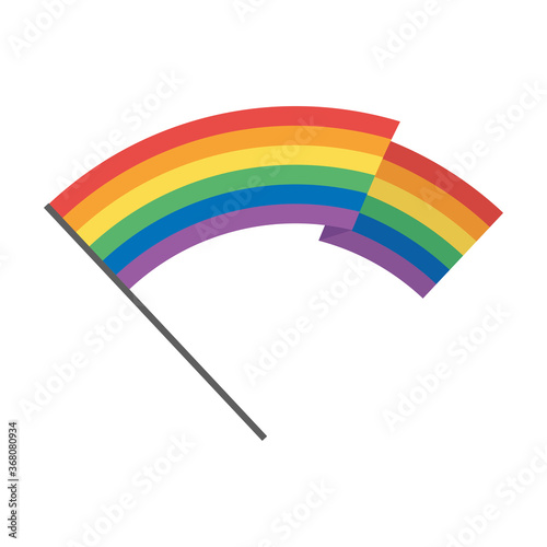 lgbtq community pride, rainbow flag emblem parade celebration isolated icon design
