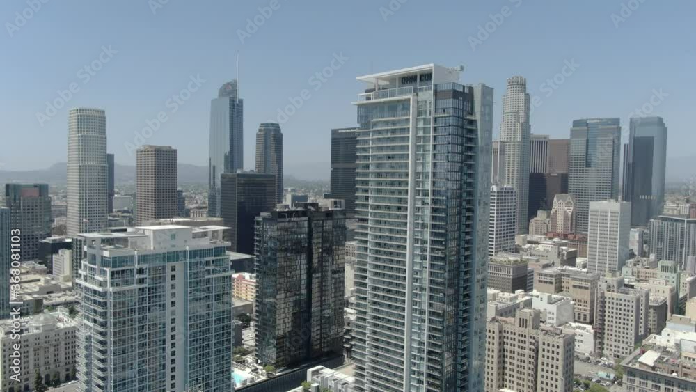 Los Angeles Downtown Skyscrapers South Park Towards Financial District California USA Los Angeles Downtown Skyscrapers South Park Towards Financial District California USA