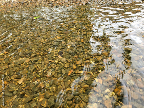 pebbles under water