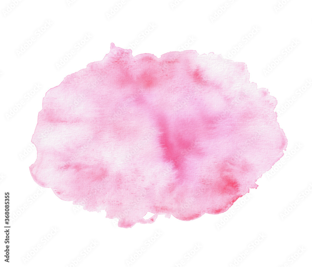 Abstract pink watercolor on white background. The color splashing in the paper.