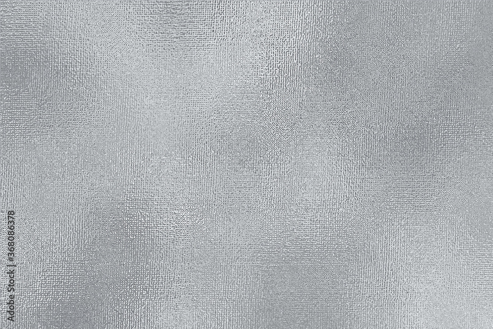 Silver metallic texture. Beautiful background with effect foil. Silver metal surface. Glitter backdrop. Silver plate. Shine design for invitation, wedding greeting, cards, prints. Vector illustration