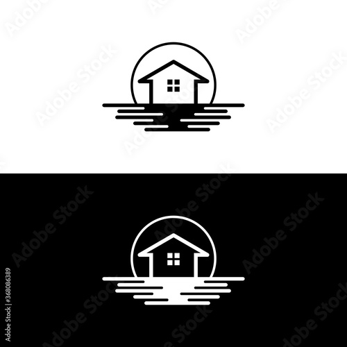 silhouette of the water house logo