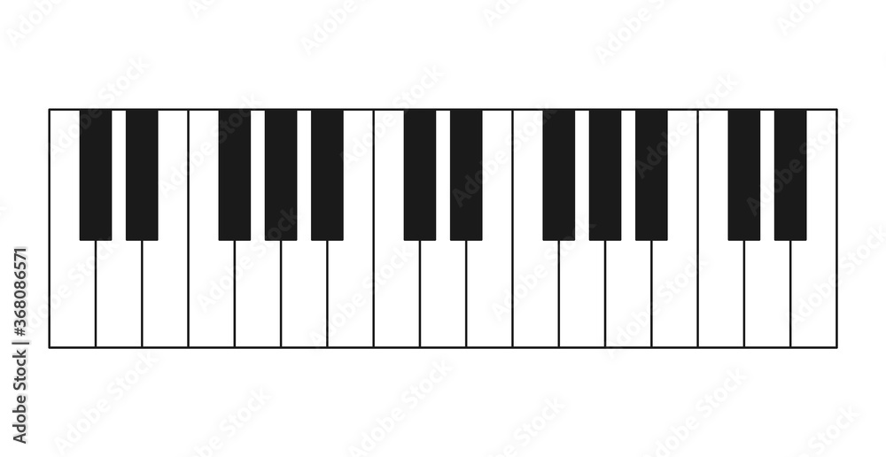 Piano keys vector illustration. Part of a musical instrument. On a white background Piano keys vector illustration. Part of a musical instrument. On a white background