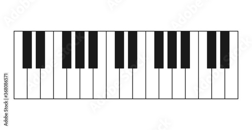 Piano keys vector illustration. Part of a musical instrument. On a white background