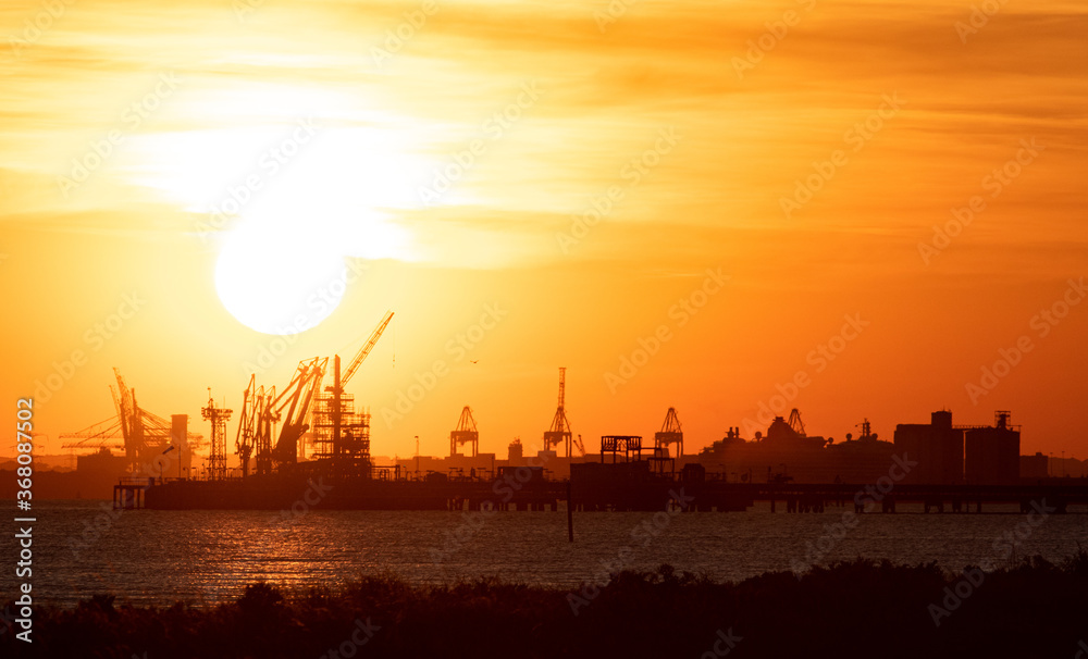 Southampton Docks at sunset