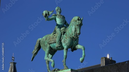 Equestrian statue of Grand DUKe William II on Place Guillaume II Square, Luxembourg City, Grand Duchy of Luxembourg photo