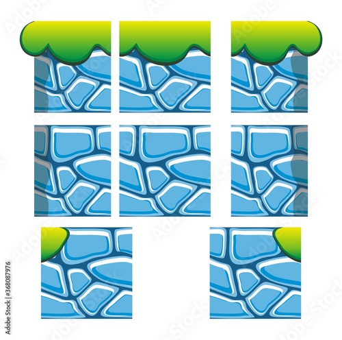vector illustration of stone texture, in cartoon style and tileable,
Useful for Website and Print backgrounds, game element and tileset
it can be used for game background too.
