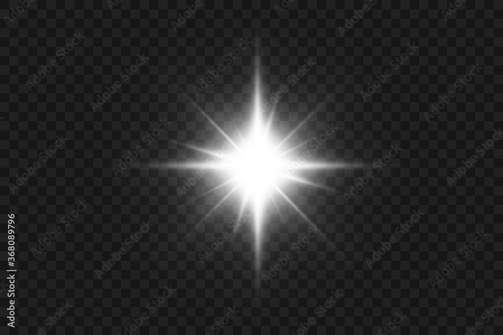 	
Star explodes on transparent background. Sparkling magic dust particles. Bright Star. The transparent shining sun, bright flash.