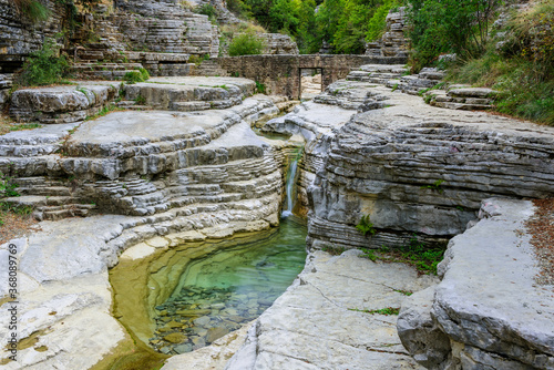 Papingo Rock Pools. Very beautiful and interesting pools formed in rock by micro waterfalls and streams of water. photo