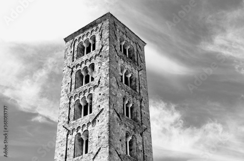 ANAGNI-ITALY-July 2020 -bell tower -black and white photography photo