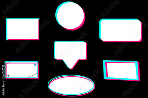 Set of clean stickers in the style of social media. User interface. Ui. Web design. Social media concept. Vector illustration