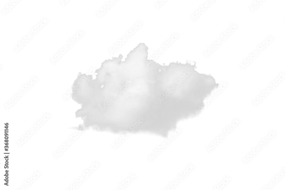 Obraz premium Single Nature white cloud isolate on white background. Cutout cloud element design for multi purpose use.