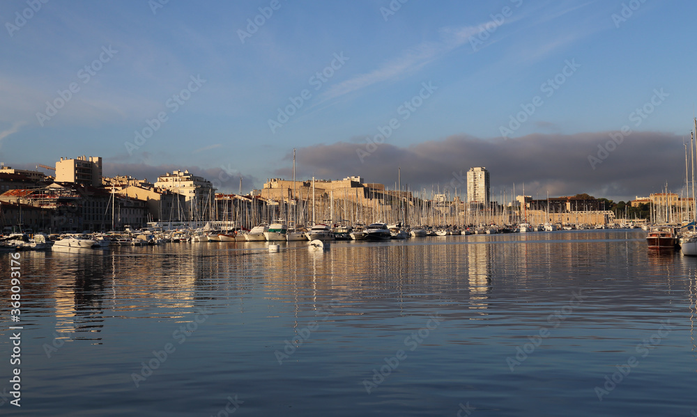 Old port of Marseille with Fort Saint-Nicolas in France