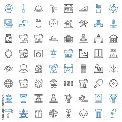 construction icons set