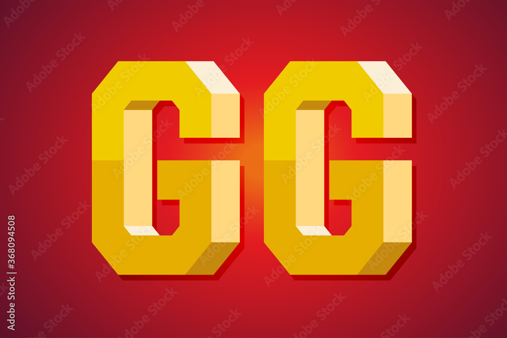 GG, good game speech. 3d text design. vector illustration Stock Vector