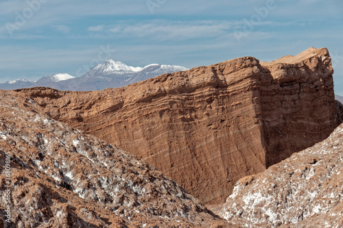 Chile - Atacama Desert with the volcano in the background.