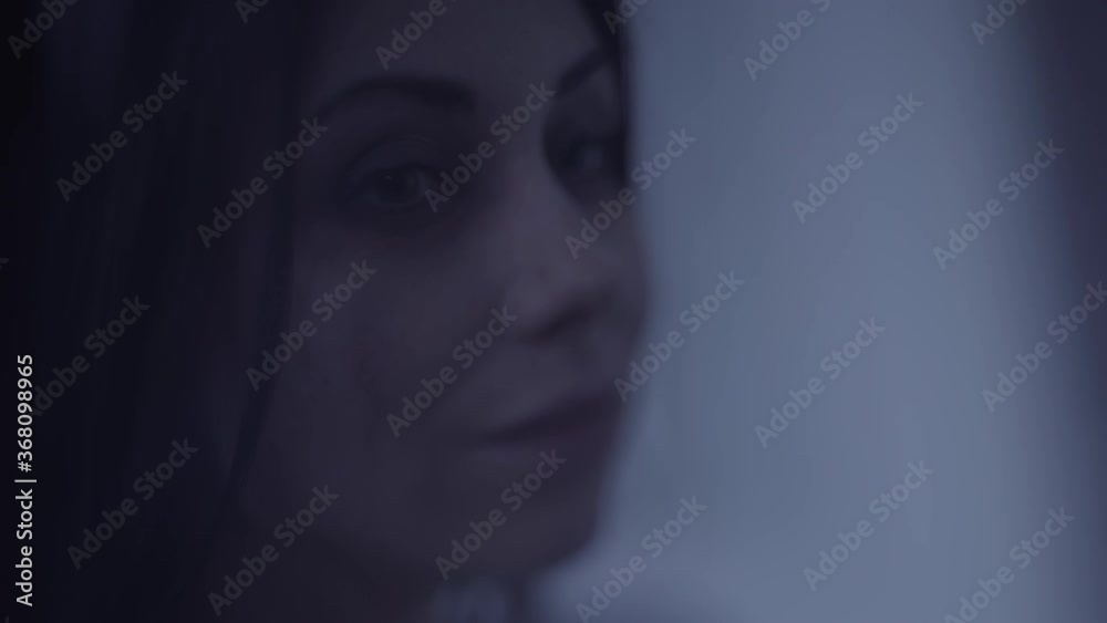 Female ghost looking at camera, scary memories, phantom of woman, hallucination Female ghost looking at camera, scary memories, phantom of woman, hallucination