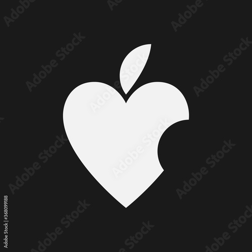 Icon of bitten Apple similar to Heart