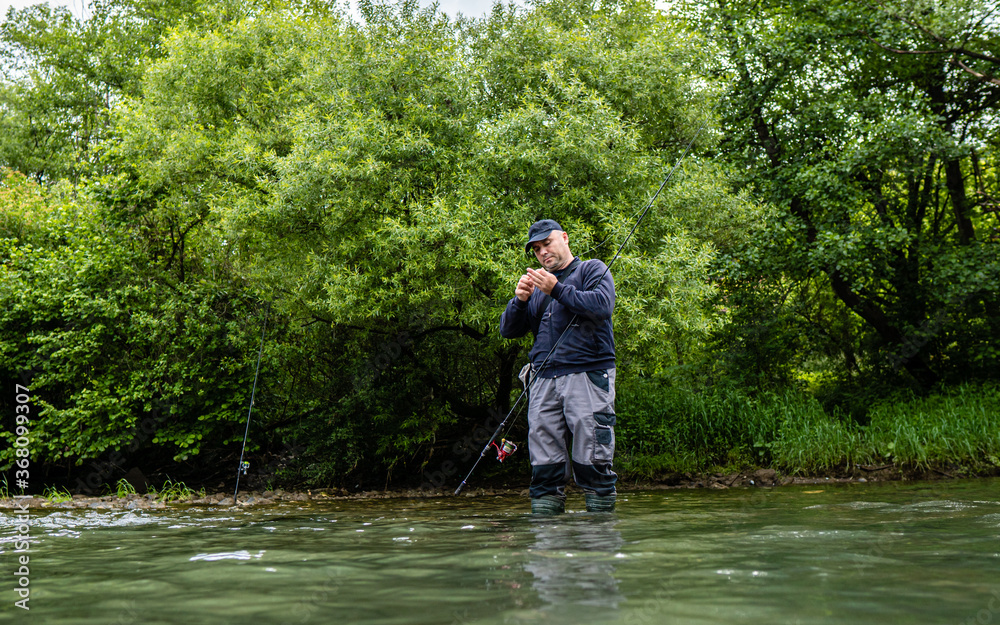 Fishermen in action stock photo