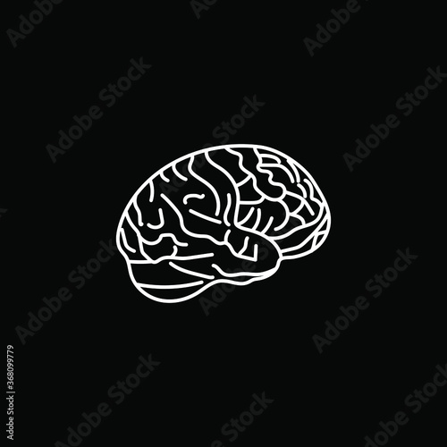 Brain vector illustration. Black background