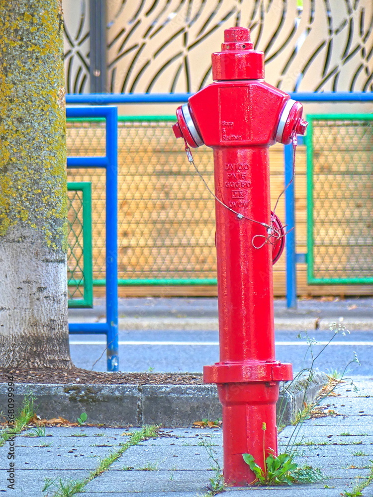 red fire hydrant in the street red fire hydrant in the street