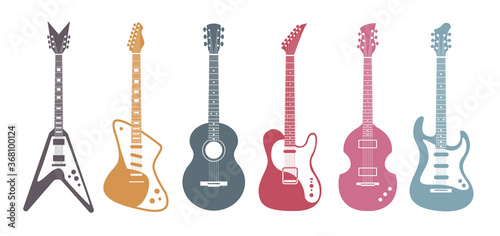 Fotografie, Obraz Flat guitars