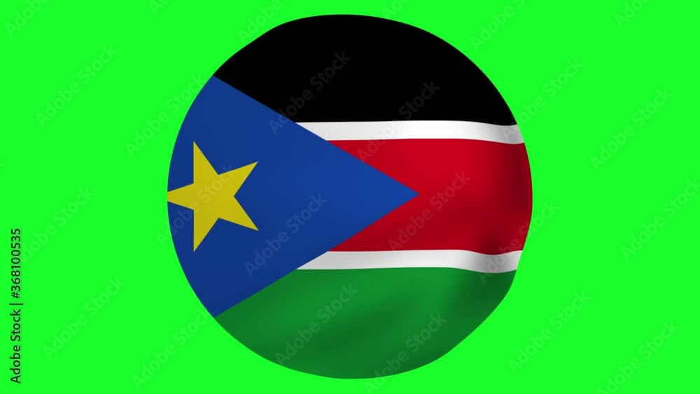 South Sudan Round waving in air 4k UHD Animation South Sudan Round waving in air 4k UHD Animation