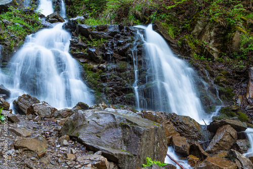 Cascade Trufanets waterfall. Carpathians. Ukraine.