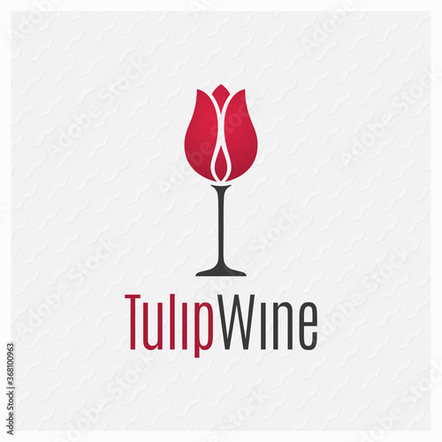 Wine glass concept. Wine logo on white background