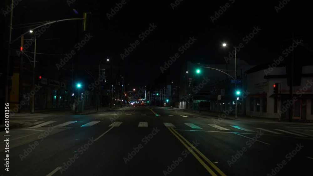 Los Angeles Downtown San Pedro St Northbound Night Driving Plate Rear View 2 12th St