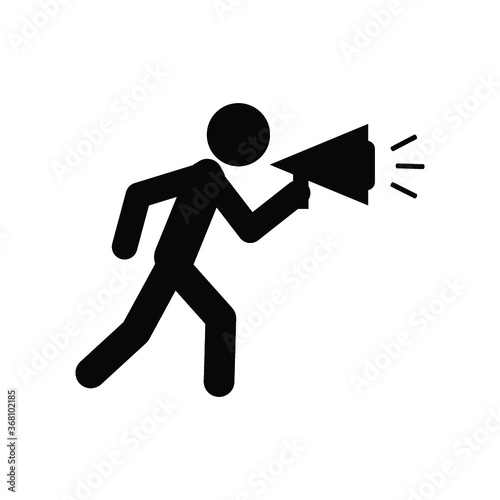 Person talking through a megaphone icon