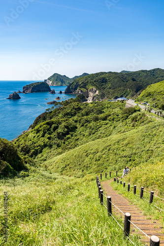 晴れた日の伊豆の太平洋と島