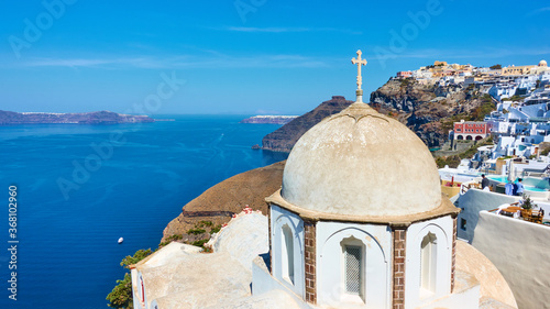View of Santorini island in Greece
