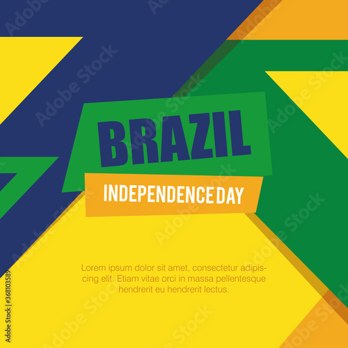 banner of brazil independence celebration vector illustration design