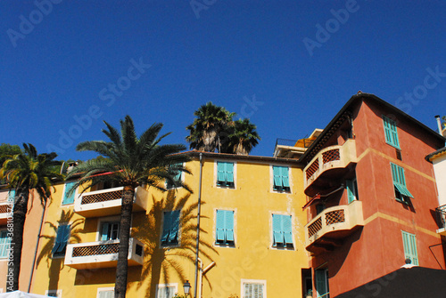 France- Colorful Buildings in Beautiful Villefrance photo