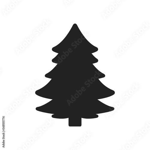 Christmas Tree Silhouette Vector Icon Illustration