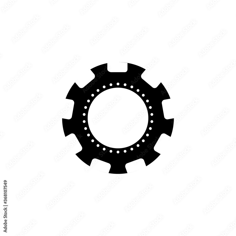 Poker chip vector. Casino chip flat icon black symbol isolated on white