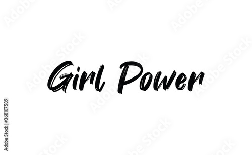 Girl power quote feminist lettering. Calligraphy inspiration graphic design typography element. Hand written card. Simple vector Female sign.