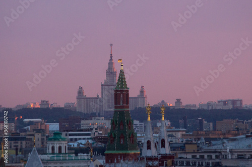 The Kremlin and The Moscow University.  Sunset