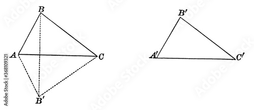 Two Equal Triangle, vintage illustration.