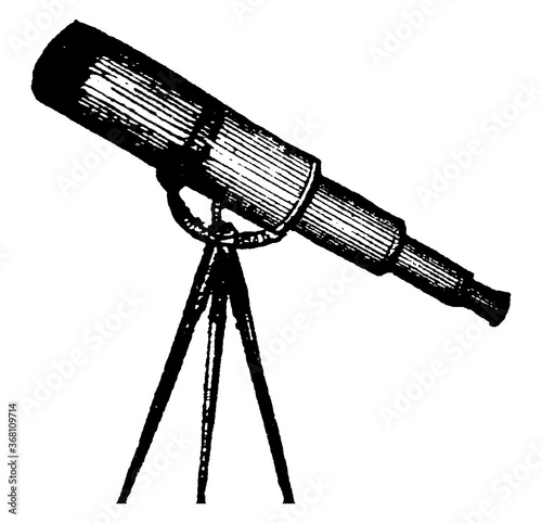 Telescope, vintage illustration.