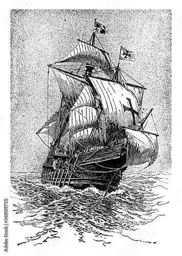 Santa Maria, vintage illustration.